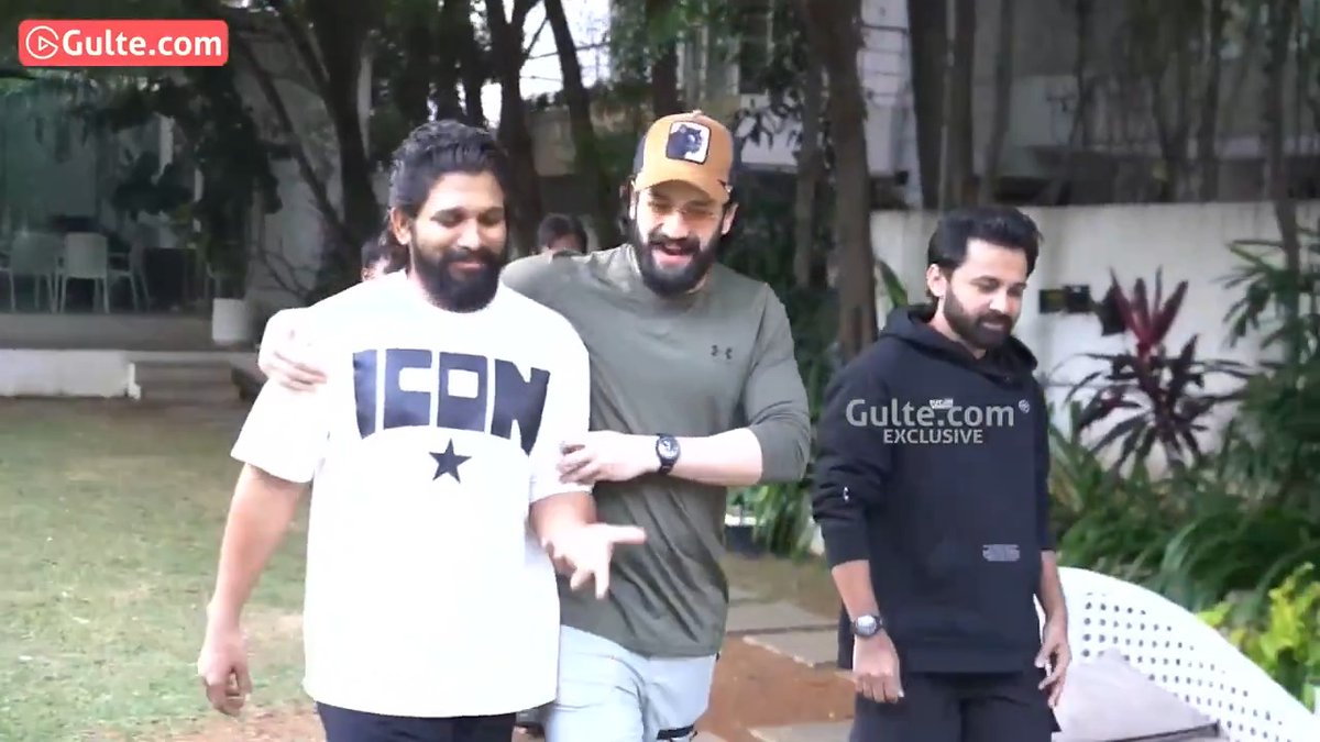 #AkhilAkkineni met #AlluArjun at his home. 'We're all proud of you, take care brother'
