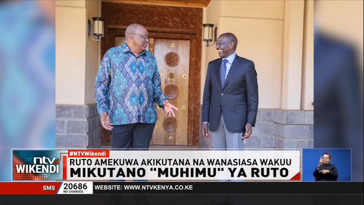 Mikutano “Muhimu” Ya Ruto NTV imebaini kuwa kabla ya rais William Ruto kumtembelea rais mstaafu Uhuru Kenyatta huko Ichaweri Jumatatu iliyopita, Ruto alikuwa amemwalika Uhuru ikulu ila Uhuru akakataa. #NTVWikendi David Muthoka Lofty Matambo