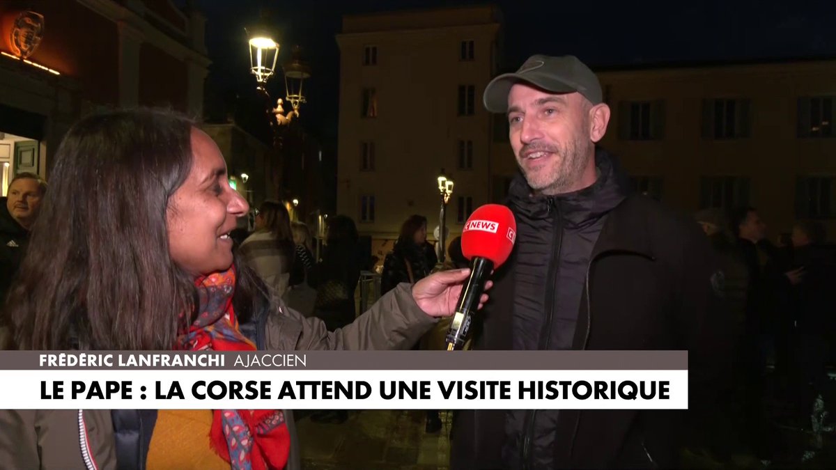 Avant la venue du Pape en Corse, cet Ajaccien chante «Ave Maria» sur CNEWS, dans #PunchlineWE