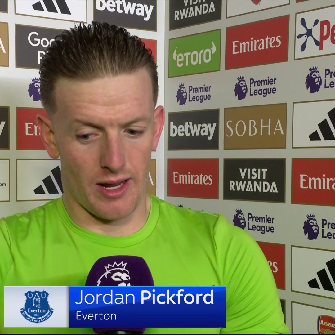 "It's Arsenal; you'll smash and grab a point all day long" ⚽ Jordan Pickford on keeping a clean sheet at the Emirates Stadium 🧤