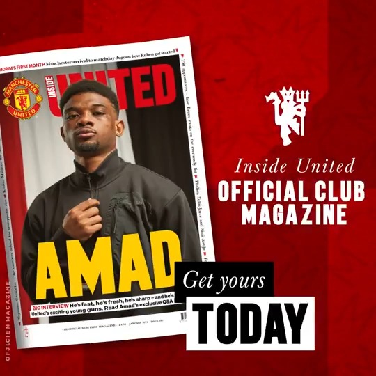 Amad front and centre 😮‍💨 Get your hands on the latest edition of Inside United NOW 📲 #MUFC