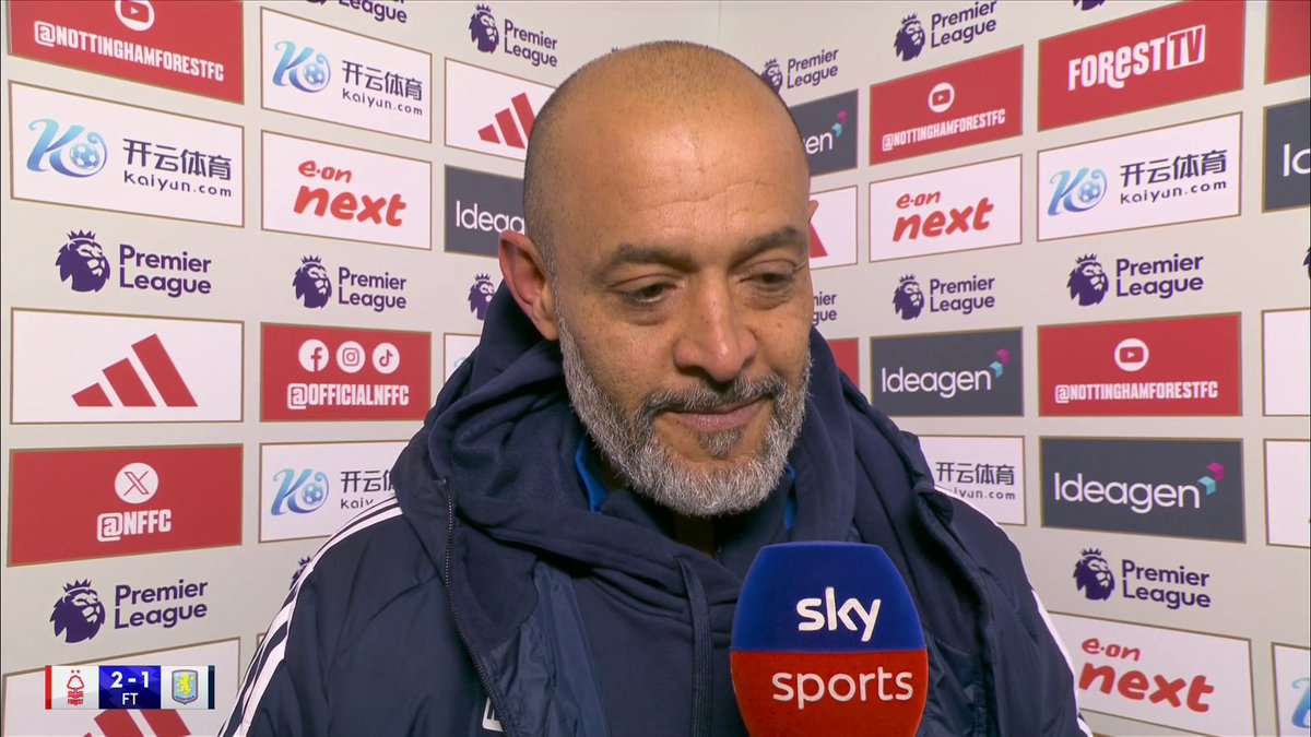 "It goes beyond football - it's about heart, belief, desire!" ❤ Nottingham Forest boss Nuno Espirito Santo on his side's dramatic comeback against Aston Villa 🗣