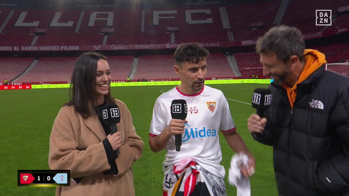 🗣️ “A ver cómo me levanto porque me levanto a las 3 de la mañana haciendo skipping” El momentazo de Jesús Navas en DAZN con Ainhoa Pérez de Lema y Nicolas Pareja 🤣 #LALIGAenDAZN ⚽️