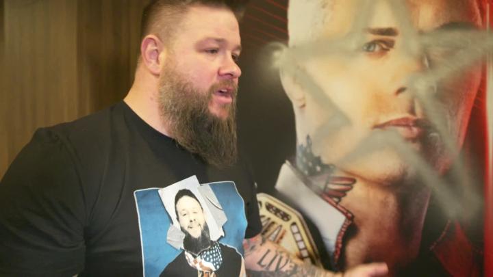 EXCLUSIVE: Before his match with Undisputed WWE Champion Cody Rhodes, Kevin spray paints The American Nightmare’s banner. #SNME