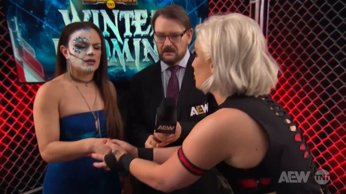 #AEW Women's World Champ art asked Thunder Rosa to name the TIME and PLACE, and she knows the EXACT time that changed her life before, and the EXACT place she wants it to happen again! And Toni Storm is thrilled to be ALL ELITE! 🤘 Tony Schiavone | #ToniStorm
