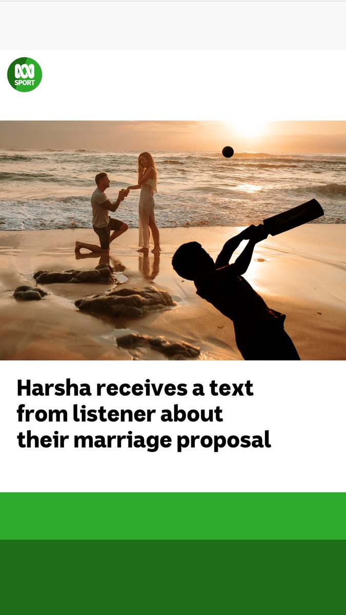 🏏 "Can you imagine he goes down on one knee and she said, 'I heard it already' ... what have you done, Riley?" 😂 Harsha Bhogle reads out an SMS from a listener about their marriage proposal, but it may have been premature! 🏖️💍 Listen live: #AUSvIND