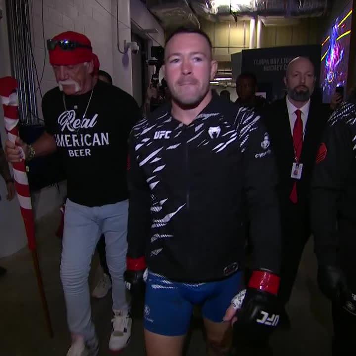 Colby Covington walks out with Hulk Hogan at #UFCTampa 🍿