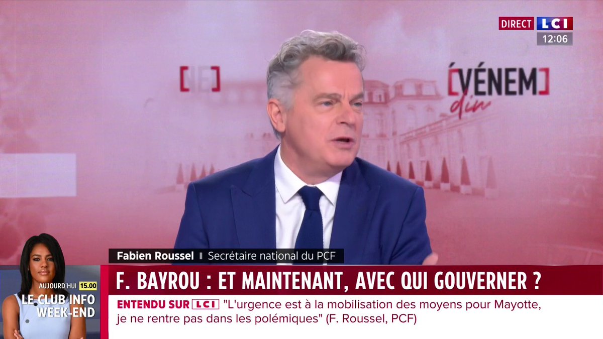 "Moi, mes lignes elles sont bleu-blanc-rouge, c'est l'intérêt de la France et l'intérêt du peuple d'abord", Fabien Roussel ▶️ Marie Chantrait et david doukhan ⬇️