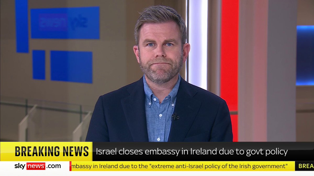 BREAKING: Israel has announced it is going to close its embassy in Dublin as they claim that the Irish government is anti-Israeli 📺 Sky 501, Virgin 602, Freeview 233 and YouTube