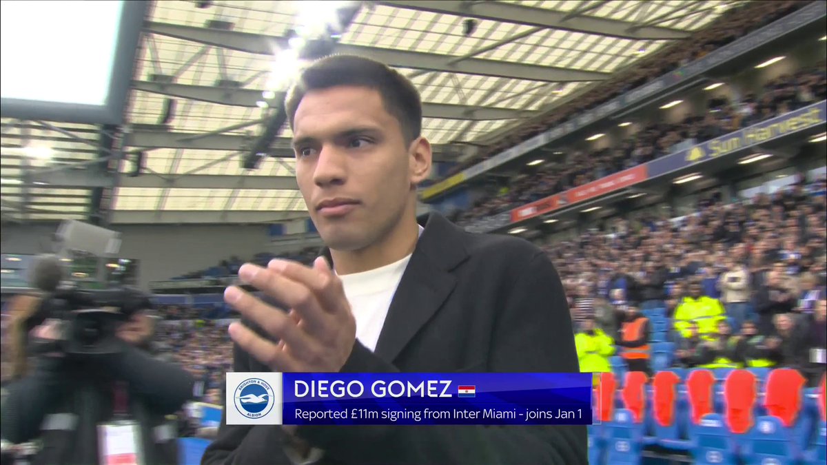 Brighton's new signing Diego Gomez is introduced to the Amex ahead of joining the Seagulls in January! 🤝