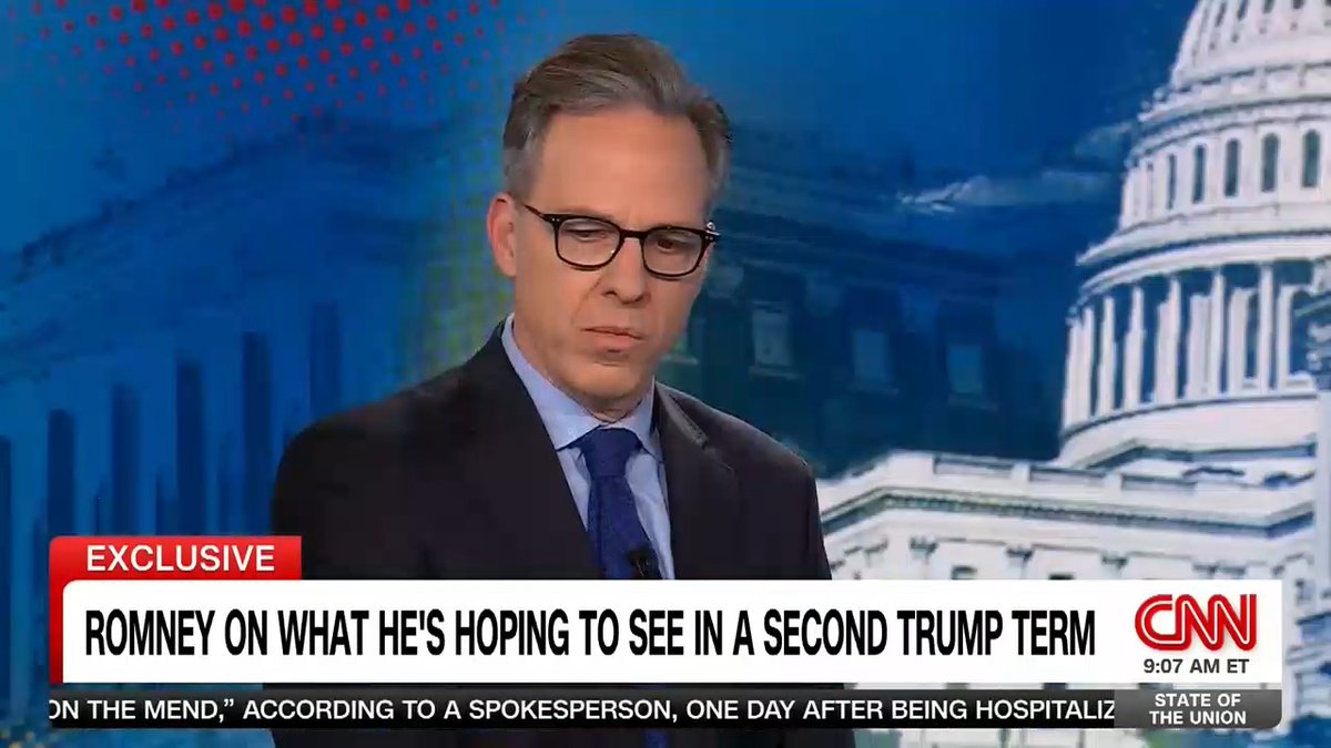 Looking back on what he sees as his successes and failures over his career, Senator Mitt Romney tells Jake Tapper 🦅, “Keeping America strong and... preserving the Republic is, in my view, the most important thing I've endeavored to do."