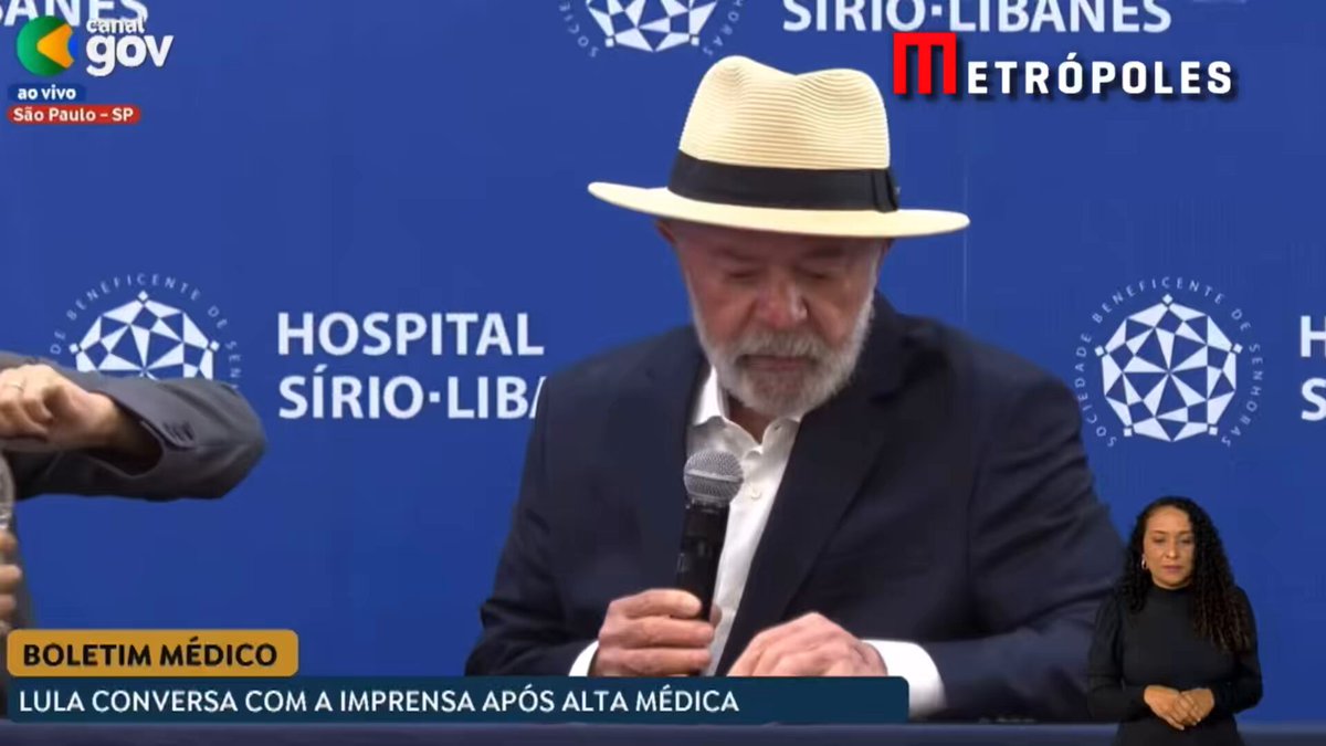 De alta hospitalar, Lula aparece de surpresa em coletiva e faz pronunciamento. Presidente conversou com jornalistas no hospital Sírio-Libanês, em São Paulo.