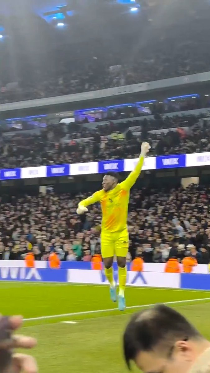 Andre Onana celebrating Amad’s winner 😁❤️