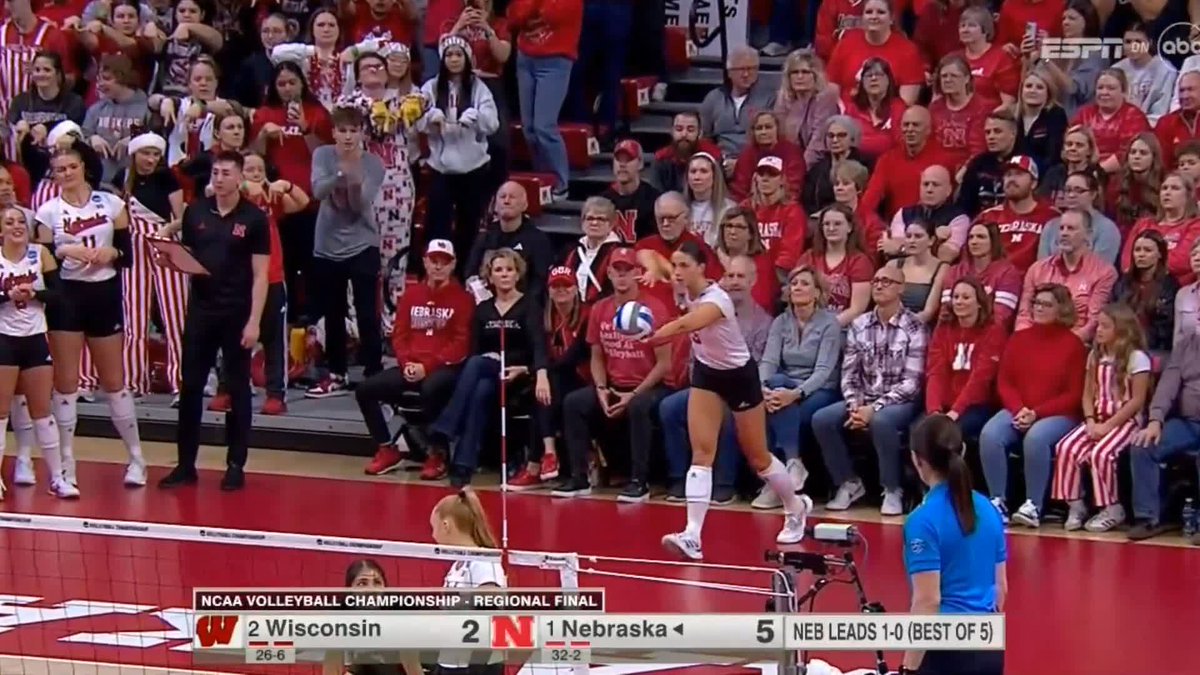 Are you kidding me, Lexi Rodriguez? 🤯 #NCAAWVB #SCTop10 x 🎥 ABC / Nebraska Volleyball
