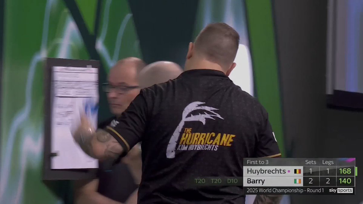 HUGE WIN FOR BARRY! 🇮🇪 Stunning stuff from Keane Barry as he gets the better of Kim Huybrechts in a high-quality contest! 📺 #WCDarts | R1