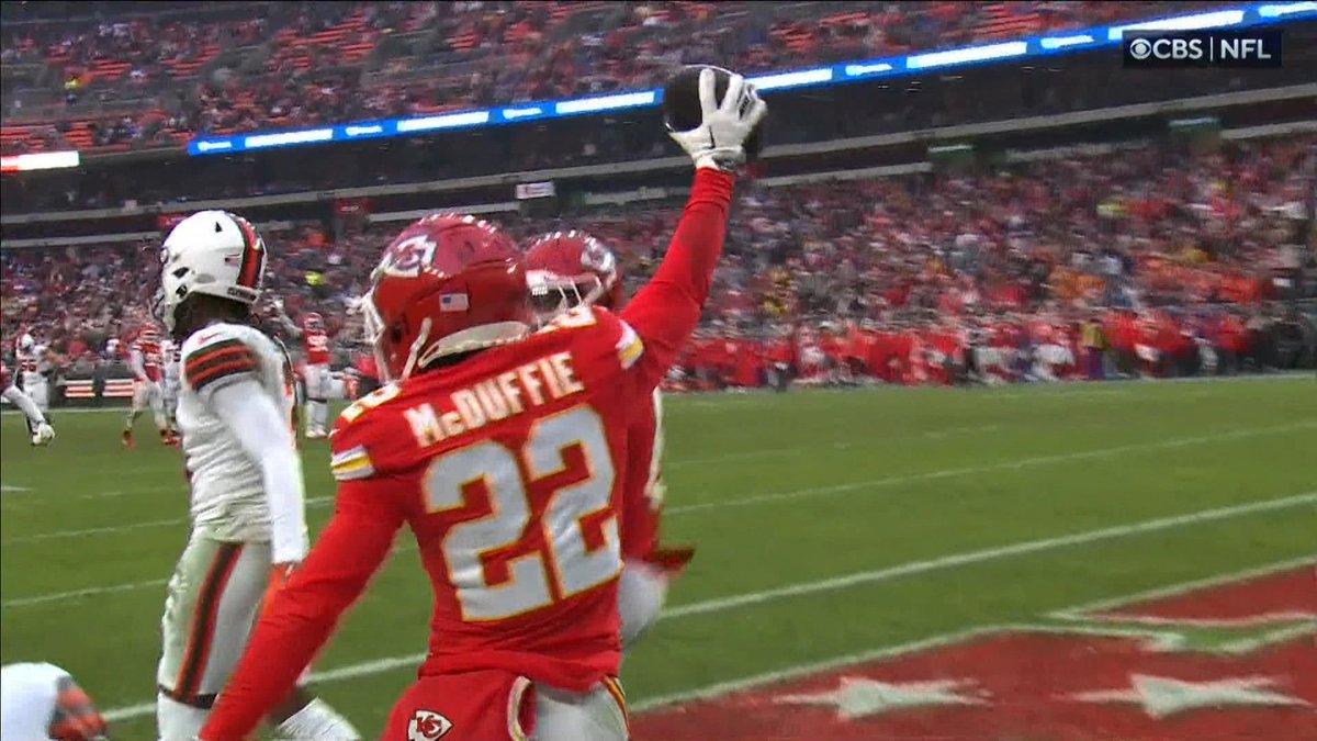 THAT'S THE FIRST ONE! Mitch Holthus calls the first career interception for Trent McDuffie.