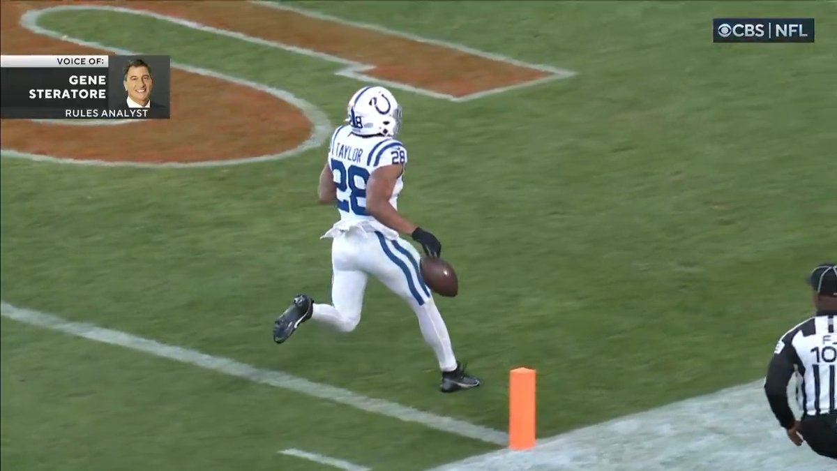 Jonathan Taylor's TD is OVERTURNED after replay reveals he dropped the ball just before crossing the goal line 😱