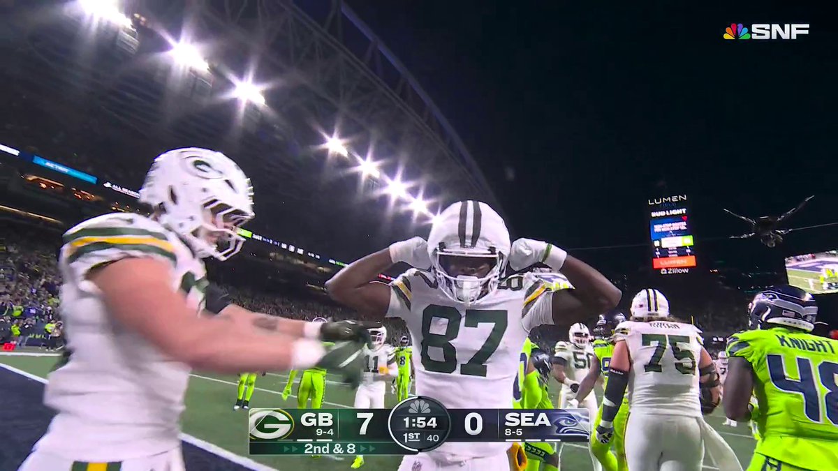 Nothing but POWER from Romeo Doubs to punch it in for six! 😳 📺 NBC &amp; Peacock