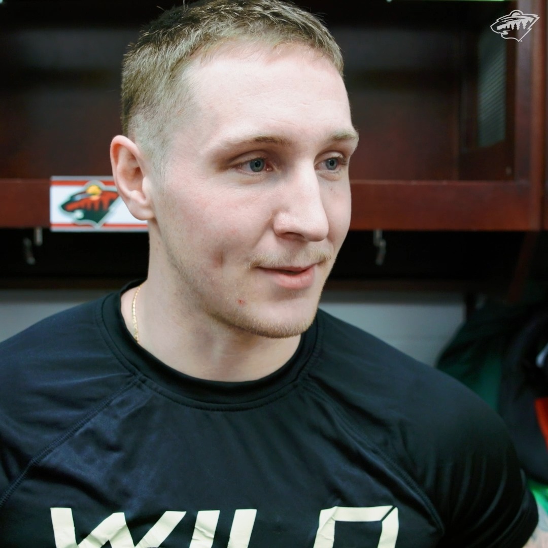 “I mean it took me maybe a period to get my feet under me” 🗣️ Travis Dermott on his first game with the Wild #mnwild