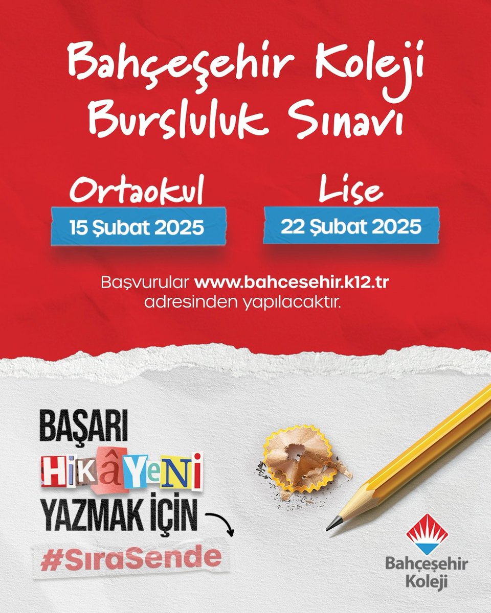 Bahçeşehir Koleji Bursluluk Sınavı ile Başarı Hikayeni Yazmak İçin #SıraSende 😉 📨 Şimdi başvur 👉🏼 #BahçeşehirKoleji #BurslulukSınavı
