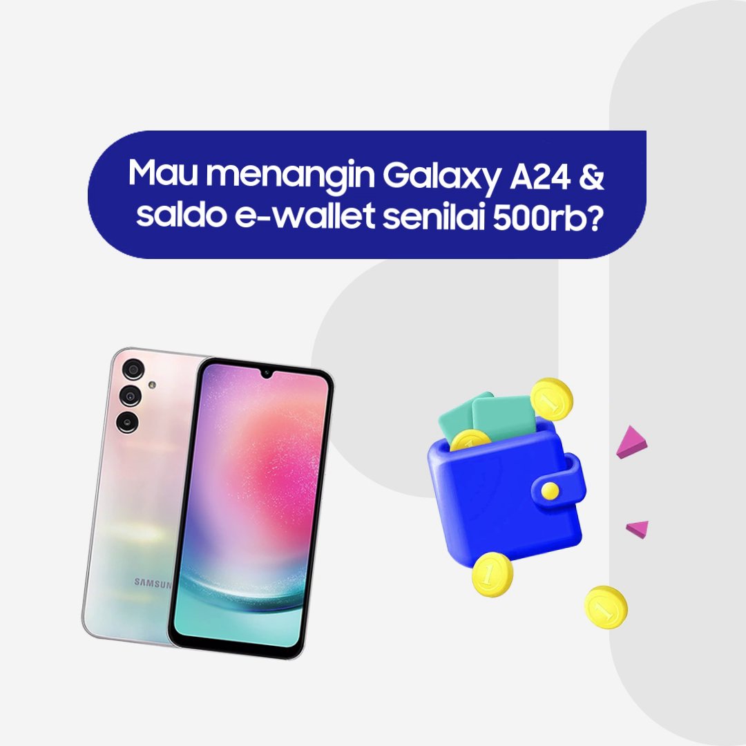 REPLY “🤩” kalau kamu mau dapetin 1 unit #GalaxyA24 & e-money senilai Rp500.000✨ Yuk kepoin benefit upgrade Galaxy #BarengFinancePlus di Samsung Experience Store & dapatkan kesempatan bawa pulang hadiahnya. Stay tuned untuk info lebih lanjut! #BisaSekarang #LebihPlusBenefitnya
