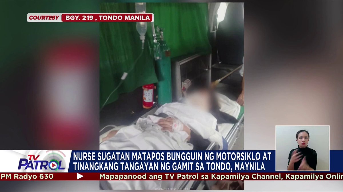 EXCLUSIVE: Isang nurse ang nabagok at nabalian sa kaliwang paa matapos bundulin at tangkaing kunin ng riding-in-tandem ang kaniyang bag sa Tondo, Maynila. Pinag-iingat ng PNP ang publiko sa pagdami ng kaso ng nakawan tuwing holiday season.