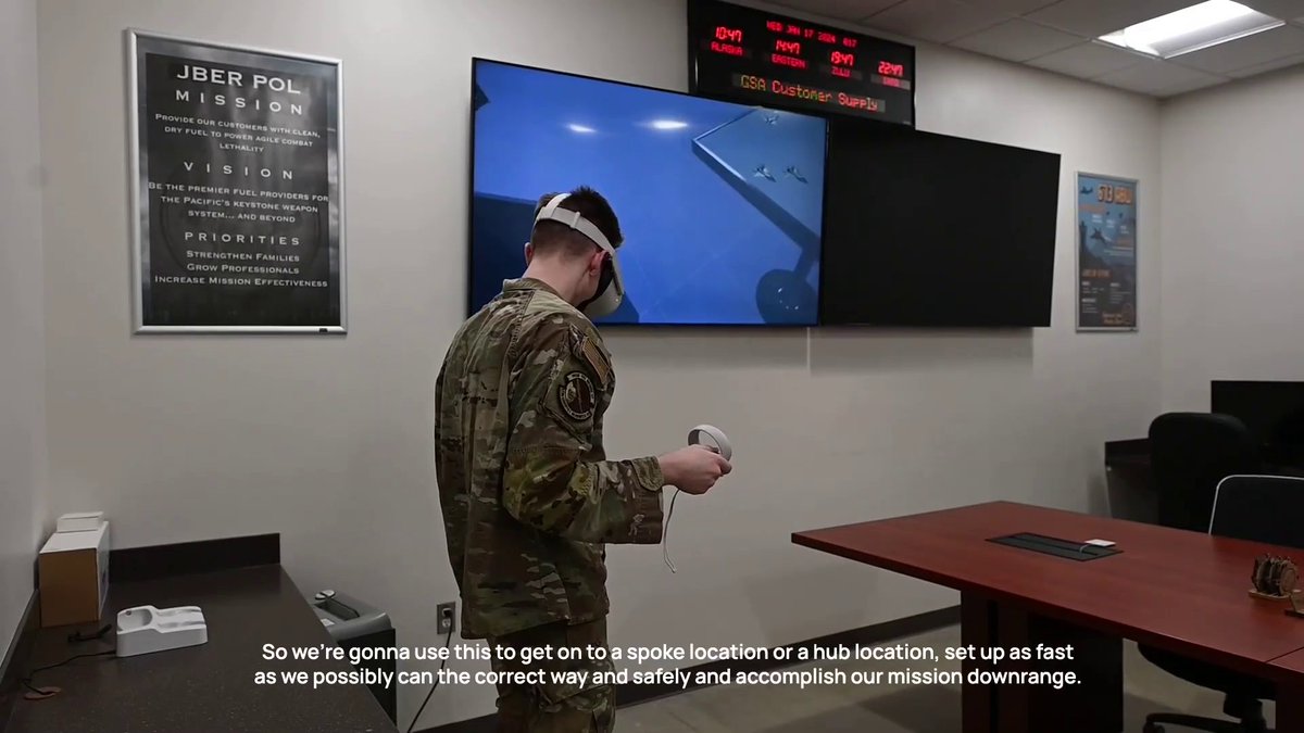 Solving issues with #VR. Airmen at #JBER, Alaska, helped develop a new virtual reality fuels trainer that digitizes the entire career field into a singular training environment, allowing any warfighter to learn their craft in a risk-free environment.