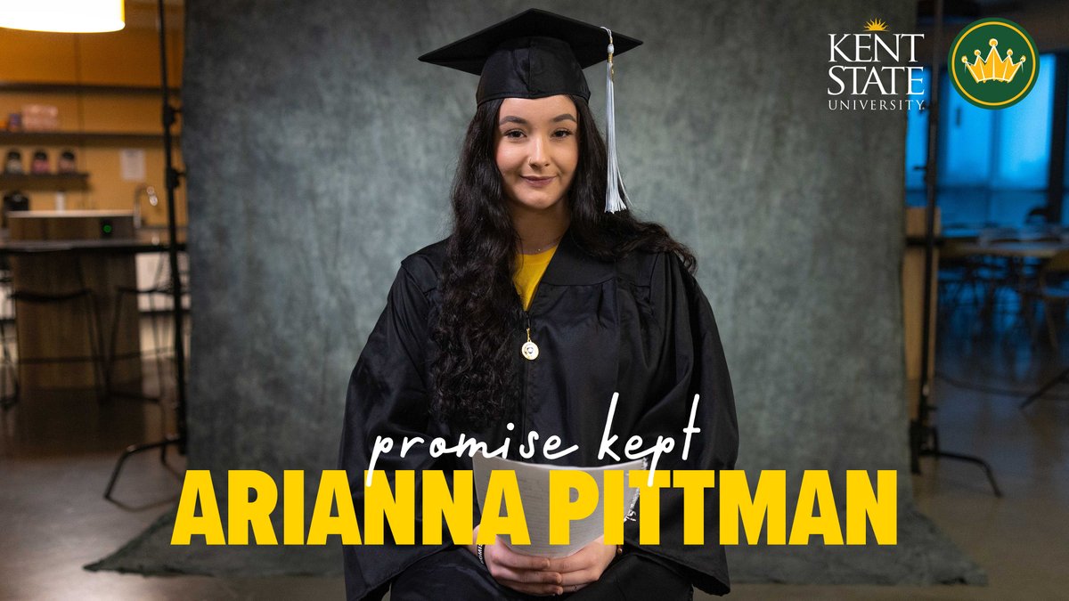 Arianna's journey started in 3rd grade with a PROMISE to LeBron James to graduate from high school and a dream of becoming an astronaut. That PROMISE was kept, and along the way, a new dream was found that fueled her passion and perseverance to graduate from Kent State! 🎓⚡️💙💛