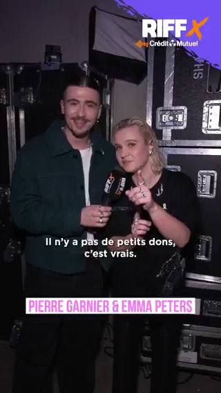 RIFFX a tendu le micro a Emma Peters et #PierreGarnier lors du concert solidaire #NosVoixPourToutes organisé par la Fondation des Femmes à l'adidas arena 🎤 Une interview ou les deux artistes reviennent sur cette cause angulaire de notre société 💜 #PierreGarnier #EmmaPeters