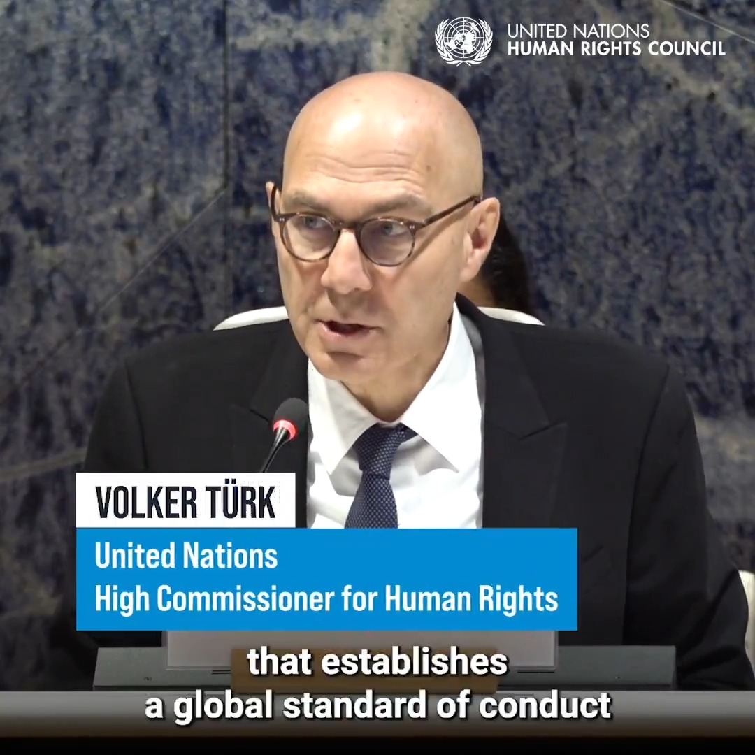 "Human rights need business and business needs human rights," UN Human Rights chief Volker Türk told United Nations Member States as they meet in United NationsGeneva to work on a legally binding instrument aiming at setting a "global standard of conduct" which puts rights on a par with profits.