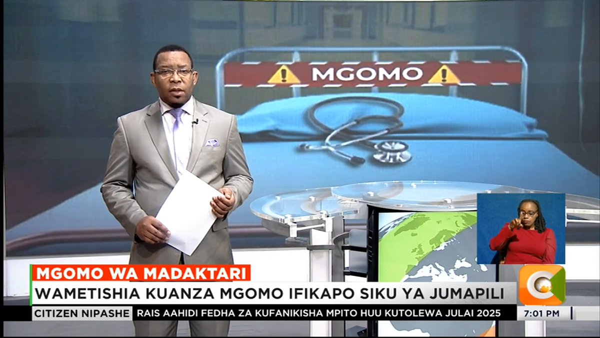 Mgomo Wa Madaktari: Wametishia kuanza mgomo ifikapo siku ya Jumapili Wamesema serikali imekosa kuafikia ahadi yake KMPDU pia imeonya hospitali ya Nairobi Hospital Maafisa kliniki pia wametishia kususia bima ya SHA #CitizenNipashe swaleh mdoe