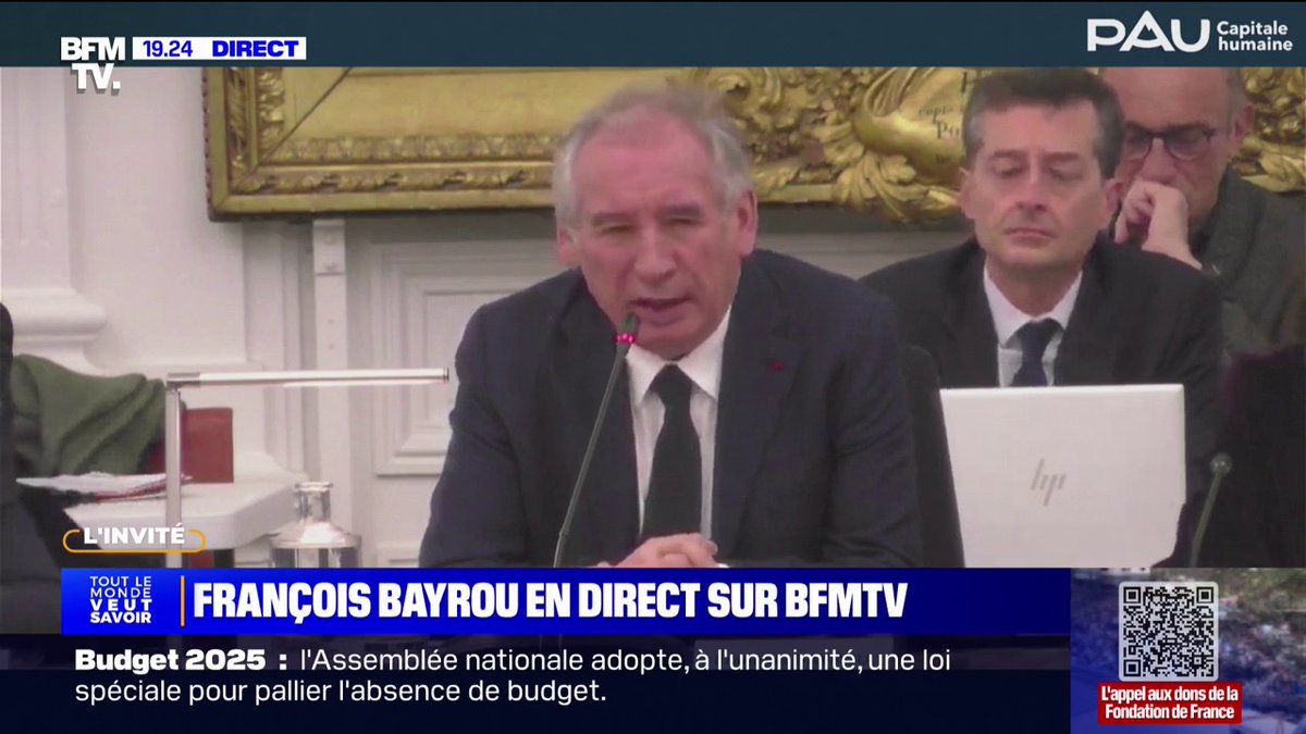 🔴 Réaction du Premier ministre à la tragédie de Mayotte depuis le conseil municipal de Pau, discours creux et laborieux, minute de silence pour les caméras (ça leur fait une belle jambe aux Mahorais)... Avec Bayrou, on touche le fond de la médiocrité.