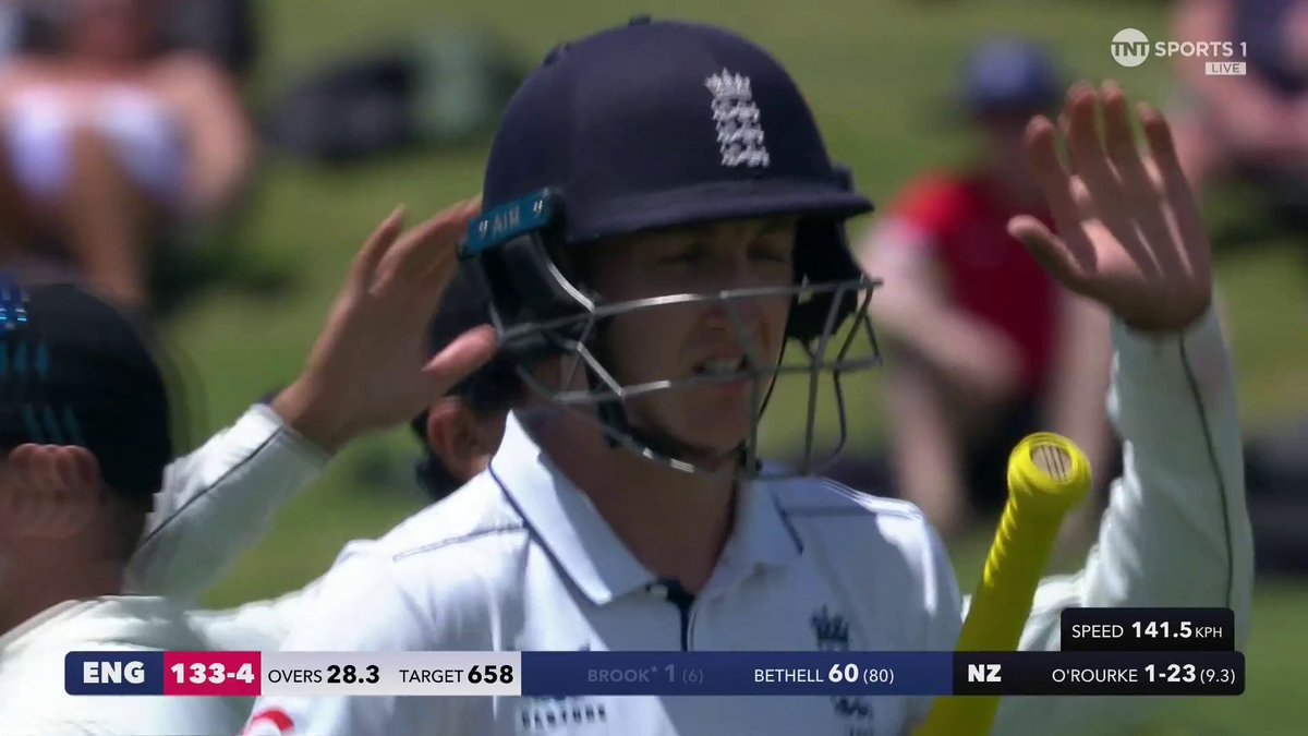 Harry Brook is OUT for just one! England are now in deep trouble at 133/4 😬 Watch #NZvENG LIVE on TNT Sports &amp; discovery+ UK 🏏