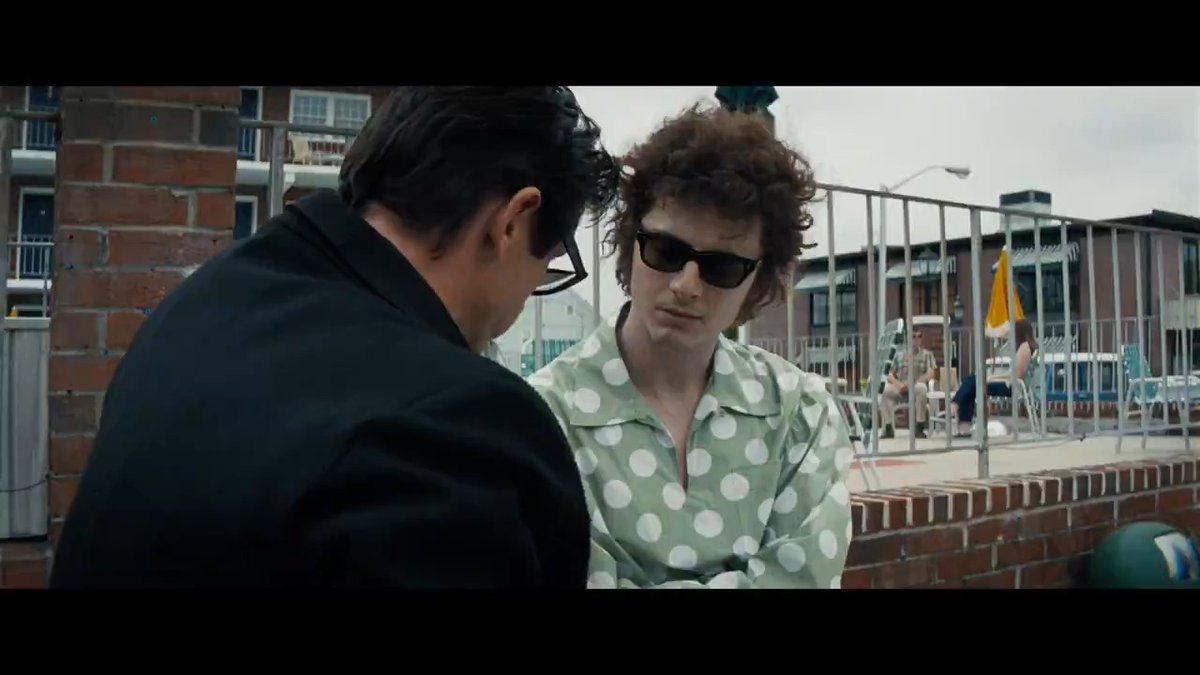 Timothée Chalamet as Bob Dylan and Boyd Holbrook as Johnny Cash in ‘A COMPLETE UNKNOWN.’ In theaters Christmas Day.