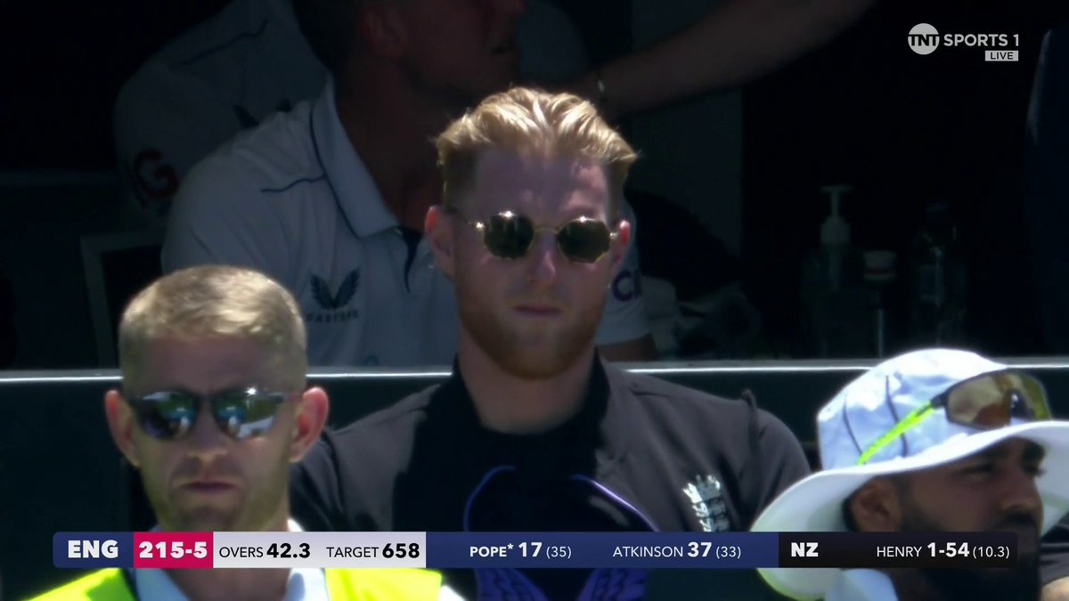 Ollie Pope is out ❌ England are now SIX down! Watch #NZvENG LIVE on TNT Sports &amp; discovery+ UK 🏏