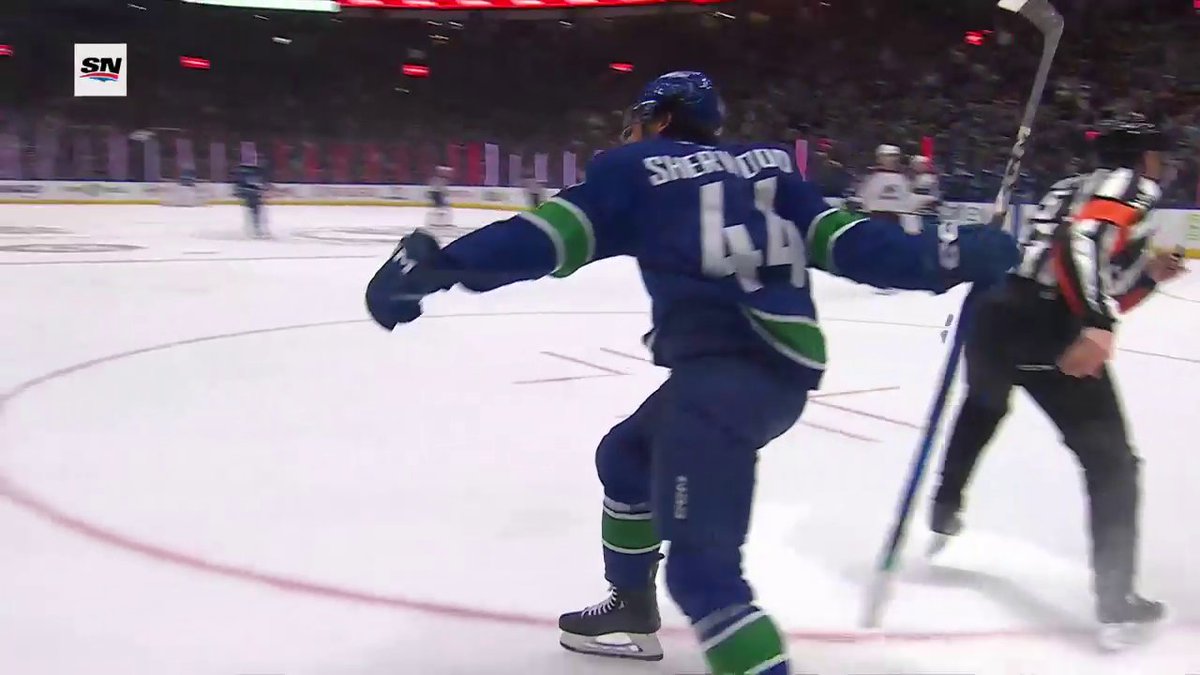 Sherwood shorthanded! He's got his second of the night! ✌️