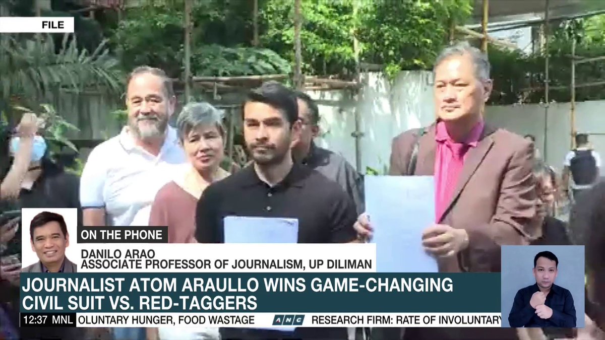 UP Diliman associate professor and journalist Danilo Arao gives message to red-taggers after Atom Araullo wins game-changing civil suit against SMNI hosts Lorraine Badoy and Jeffrey Celiz. #DatelinePhilippines