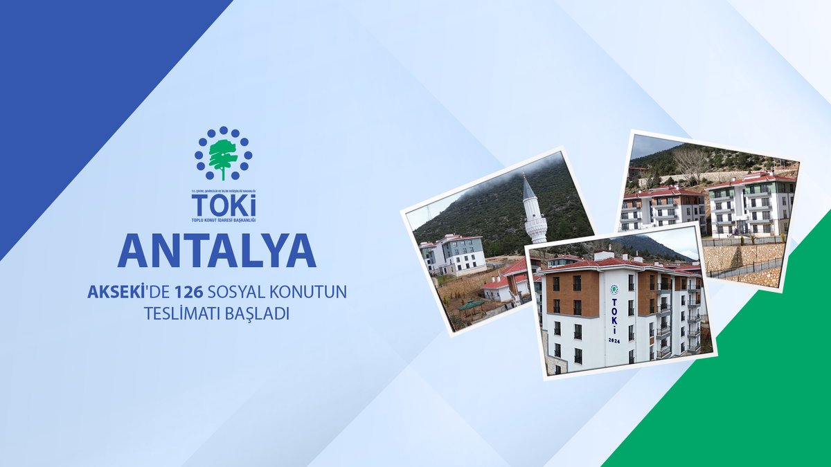 📍 Antalya Akseki'de 126 sosyal konut inşa ettik. 🗓️ 16 – 31 Aralık 2024 tarihleri arasında hak sahiplerine teslim edilecek. 🍀 Dinlenme alanlarının, parkların ve yeşil alanların bulunduğu proje ile vatandaşlarımız yeni bir yaşam alanına kavuştu. 📌 Teslim programı için👇