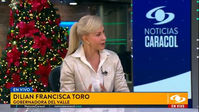 "Tengo una relación institucional muy tranquila con el presidente de la República": Dilian Francisca Toro, gobernadora del Valle del Cauca, en Noticias Caracol. Más en