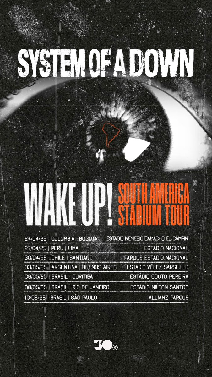 Pre-sale tickets are available starting now for our South America Stadium Tour. 👁️ Check your email for the code.