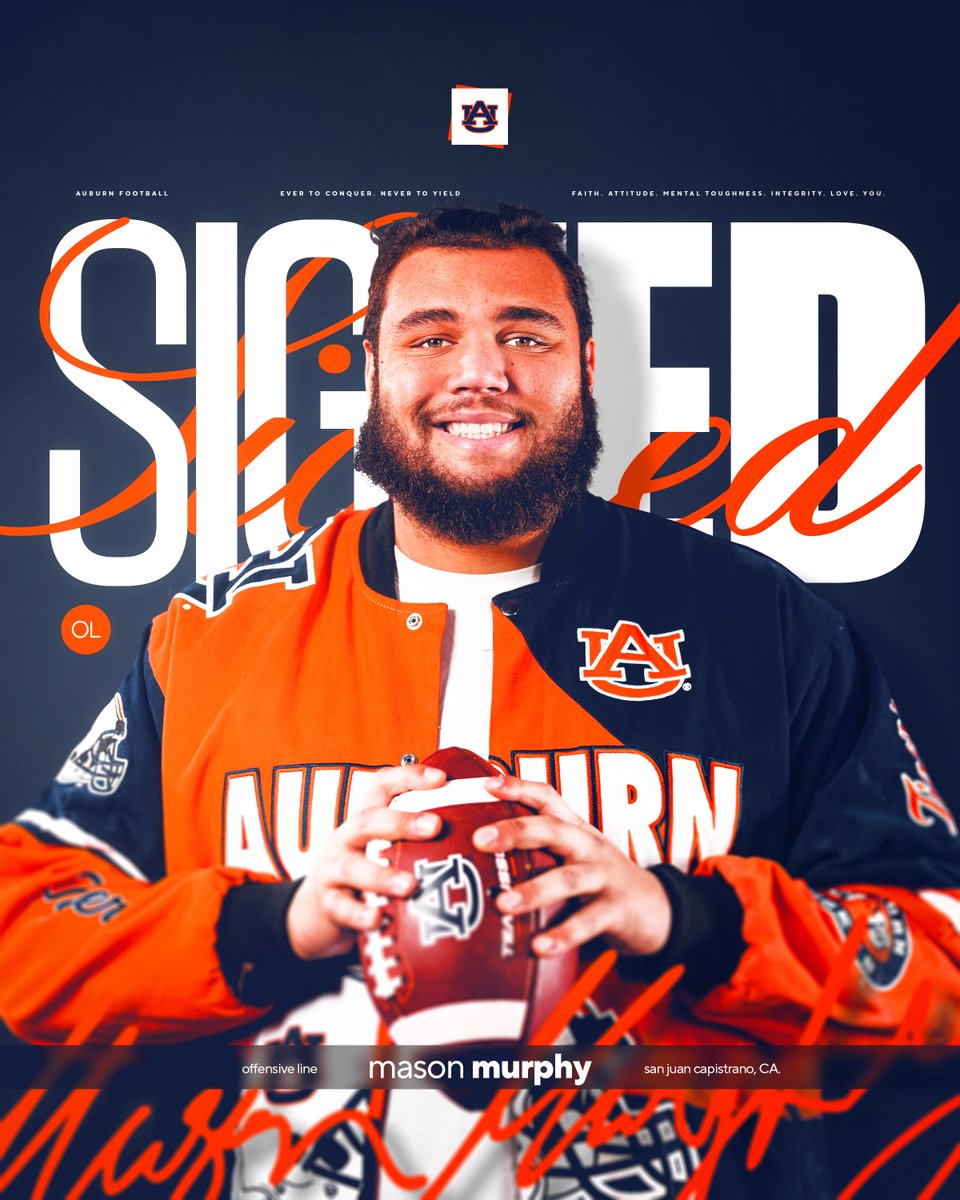 🖊️ 𝐒𝐈𝐆𝐍𝐄𝐃 🤝 Trenches Welcome home, Mason Murphy 🦅 Another huge addition to the offensive line room!