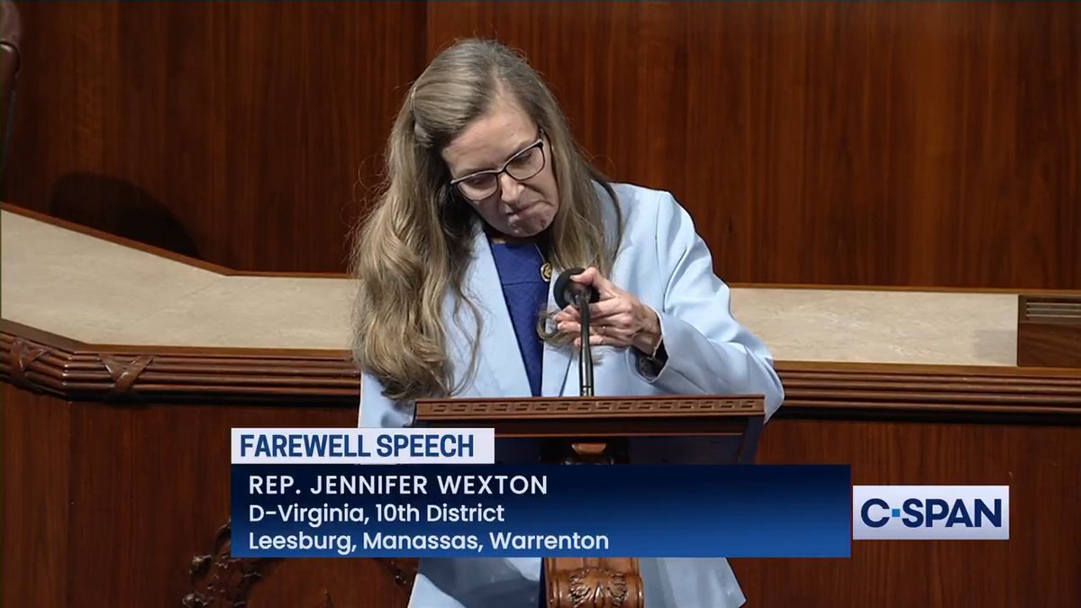 WATCH: Rep. Jennifer Wexton farewell address.