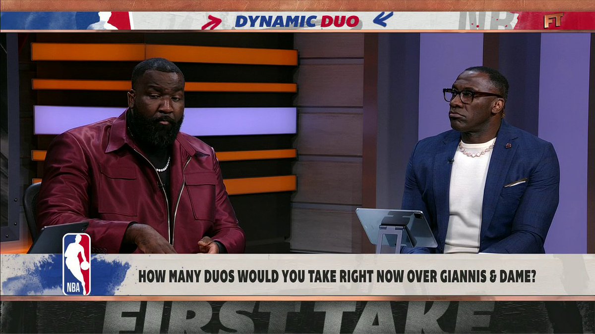 .Kendrick Perkins says Giannis and Dame are the third-best duo in the NBA 👀 "I'ma show respect to the champions, Jaylen Brown and Jayson Tatum. ... then I'm taking Karl-Anthony Towns and Jalen Brunson." 🔥