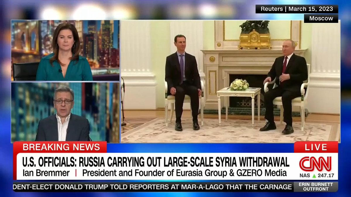 will putin protect assad in moscow? have to think so. putin doesn’t have enough friends to spare…and he needs to send a message to the few he has left. @erinburnett Erin Burnett OutFront