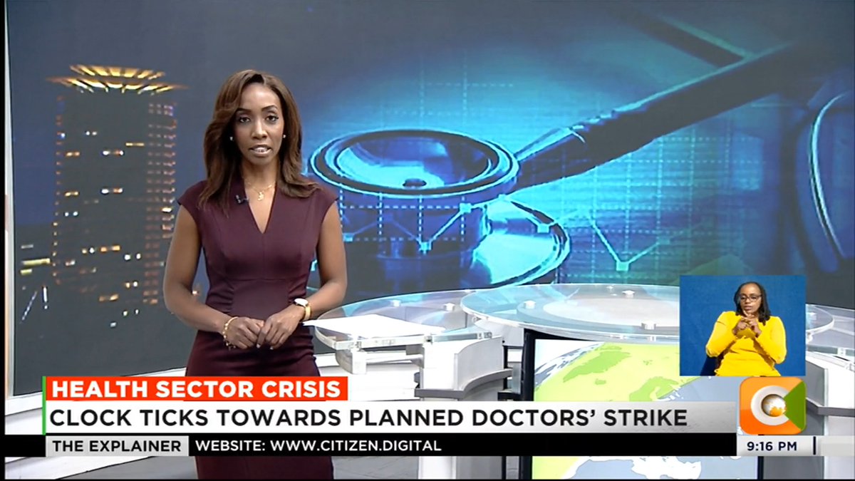 Health Sector Crisis: Clock ticks towards planned doctors’ strike Govt appeals to doctors’ union to give dialogue a chance Doctors remain adamant, no more negotiations with govt Private hospitals threaten to reject SHA co-payment #CitizenExplainer Yvonne Okwara