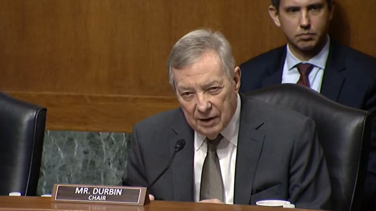 Sen. Dick Durbin (D-IL): "How many athletes are there in the U.S. in NCAA schools?" NCAA President Charlie Baker: "510,000" Durbin: "How many transgender athletes are you aware of?" Baker: "Less than 10."