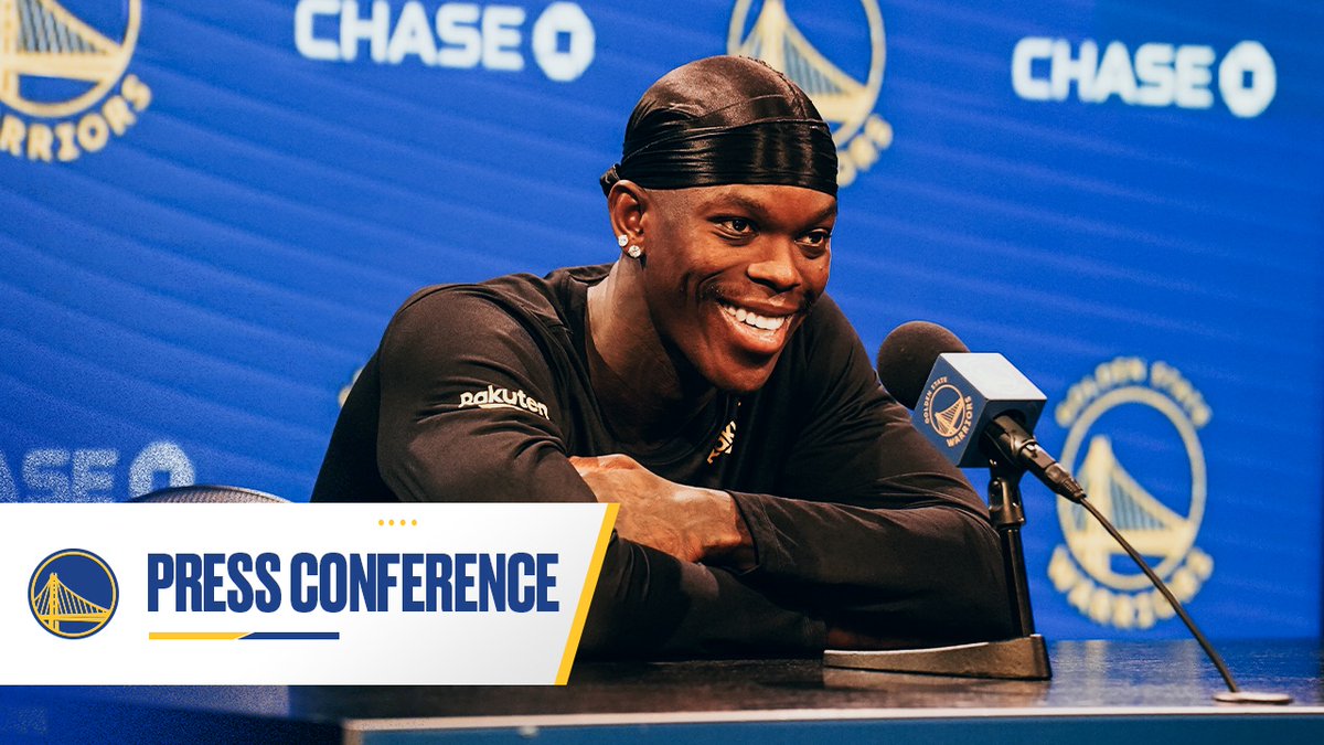 Dennis Schröder met with the media to discuss his trade from the Brooklyn Nets to the Golden State Warriors.