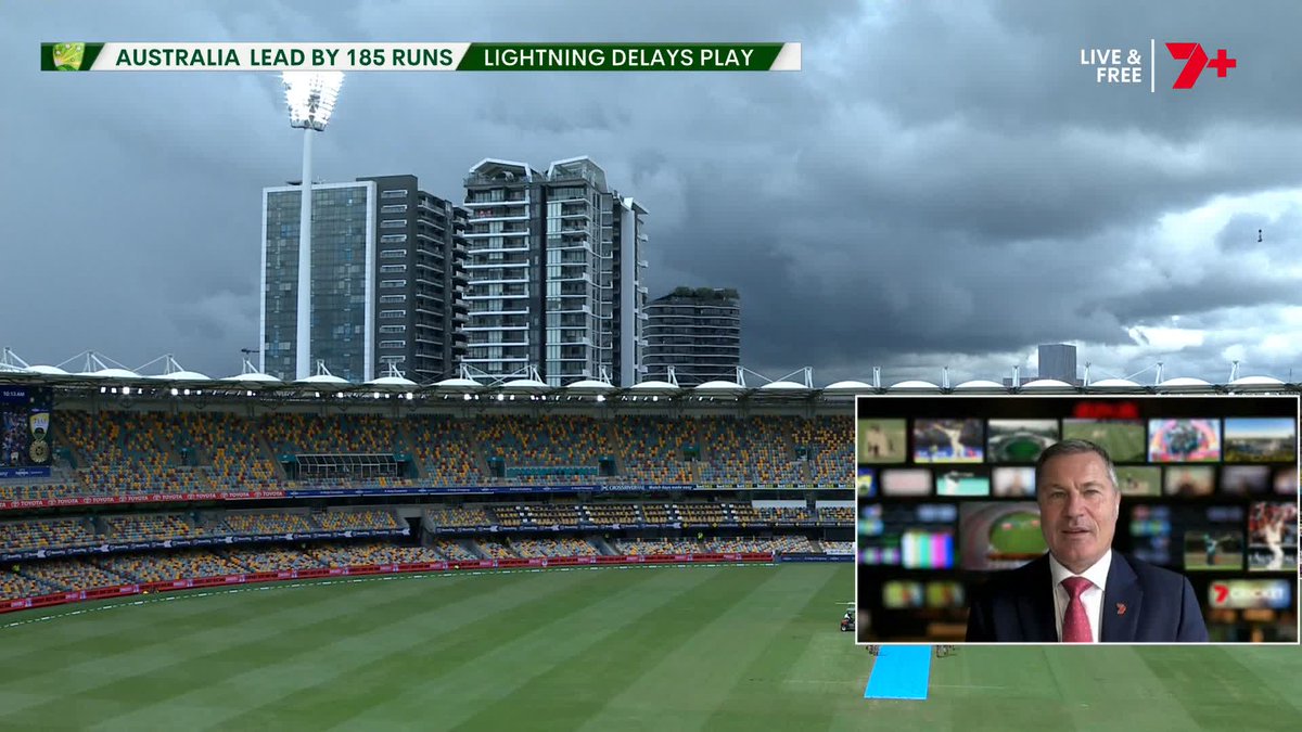 Lightning in the area means we're off the ground. Simon Taufel explains the process from here #AUSvIND