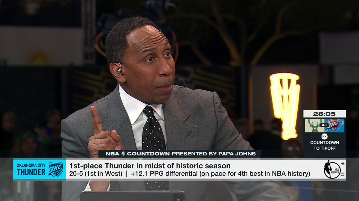 "I'm ready to tell you right now, not even at the mid-season point, I got the Oklahoma City Thunder going to the Finals out of the West." Stephen A Smith on how good the Thunder look ✍️