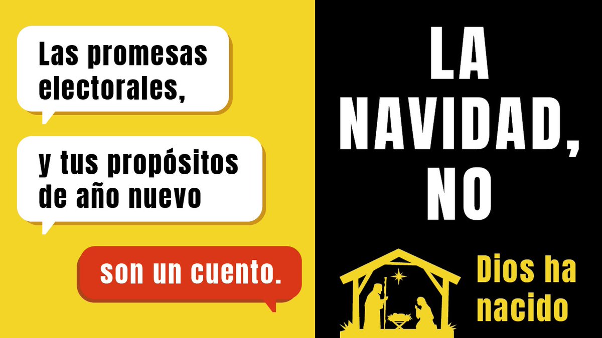 🔴 Las promesas electorales, el horóscopo, las pseudoterapias, los propósitos de año nuevo o tu “nivel medio de inglés” son un cuento. 🎄✝️ La Navidad, no. 🌠 Dios ha nacido y se ha hecho Hombre para salvarnos. ¡FELIZ NAVIDAD!